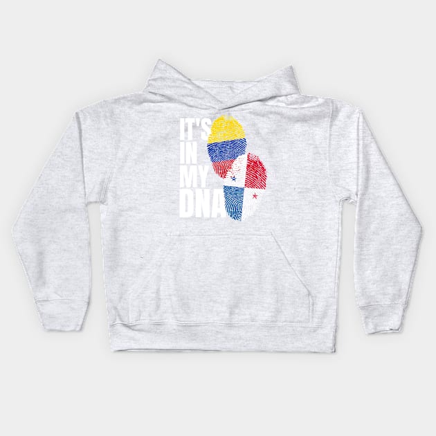 Colombian Plus Panamanian Mix Heritage DNA Flag Kids Hoodie by Just Rep It!!